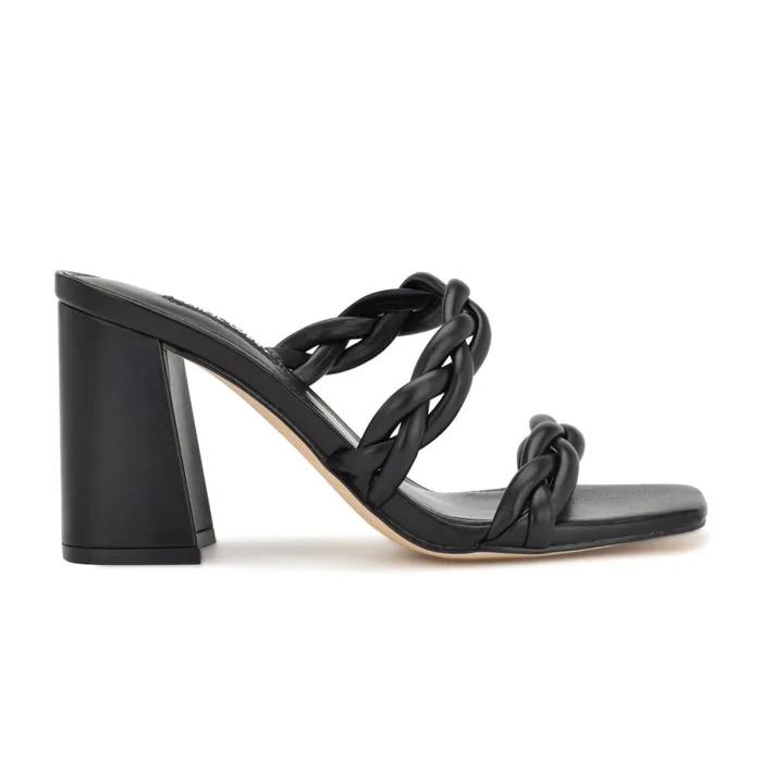 Garita Block Heel Sandals Black Women Nine West Sandals