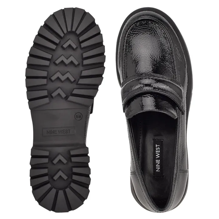 Garren Lug Sole Loafers Black Women Nine West Loafers and Tailored Flats Garren Lug Sole Loafers Black Women Nine West Loafers and Tailored Flats