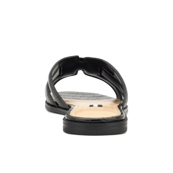 Germani Flat Slide Sandals Jet Black Women Nine West Flats Germani Flat Slide Sandals Jet Black Women Nine West Flats