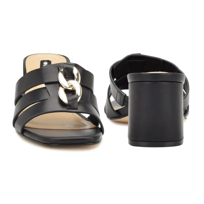 Gipper Heeled Slide Sandals Black Women Nine West Low Heel Gipper Heeled Slide Sandals Black Women Nine West Low Heel