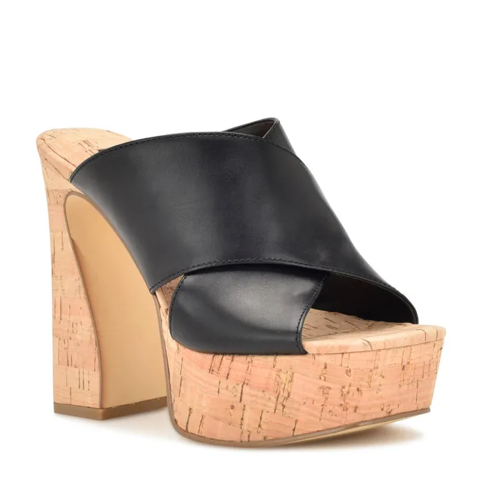 Girlz Platform Sandals Black Natural Women Nine West High Heels Girlz Platform Sandals Black Natural Women Nine West High Heels
