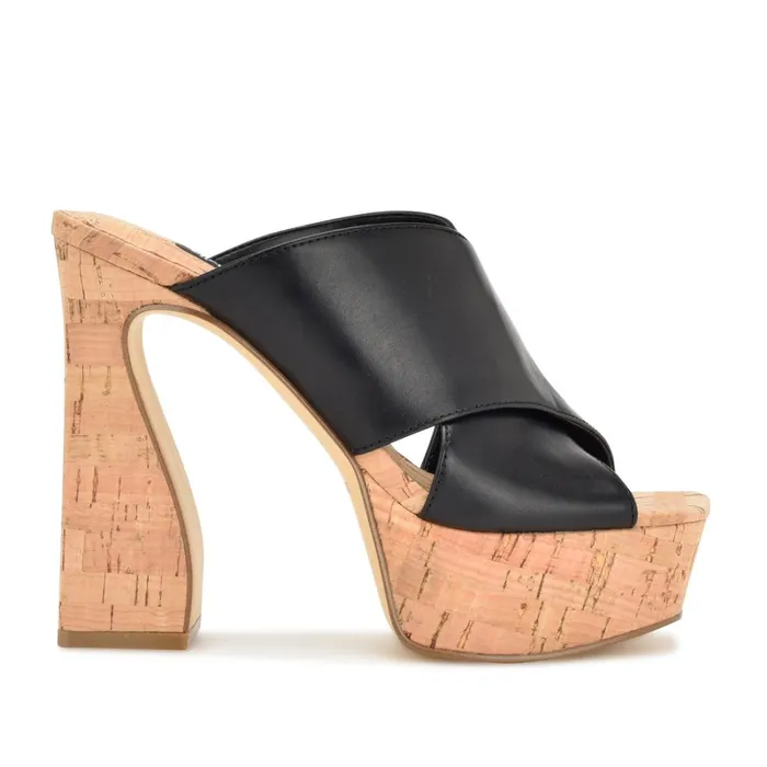Girlz Platform Sandals Black Natural Women Nine West Platforms