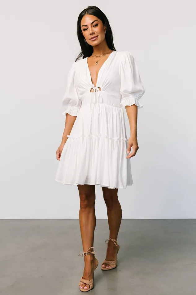 Gisela Short Dress Off White Women Baltic Born Bridal