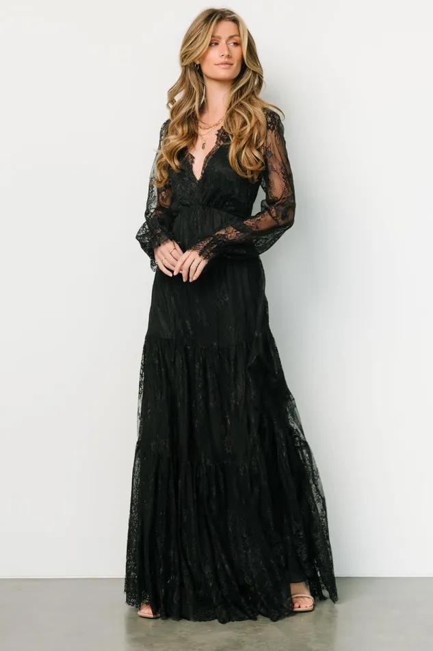 Gloria Lace Maxi Dress Black Women Baltic Born Bump Friendly