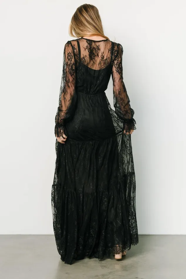 Gloria Lace Maxi Dress Black Women Baltic Born Bump Friendly