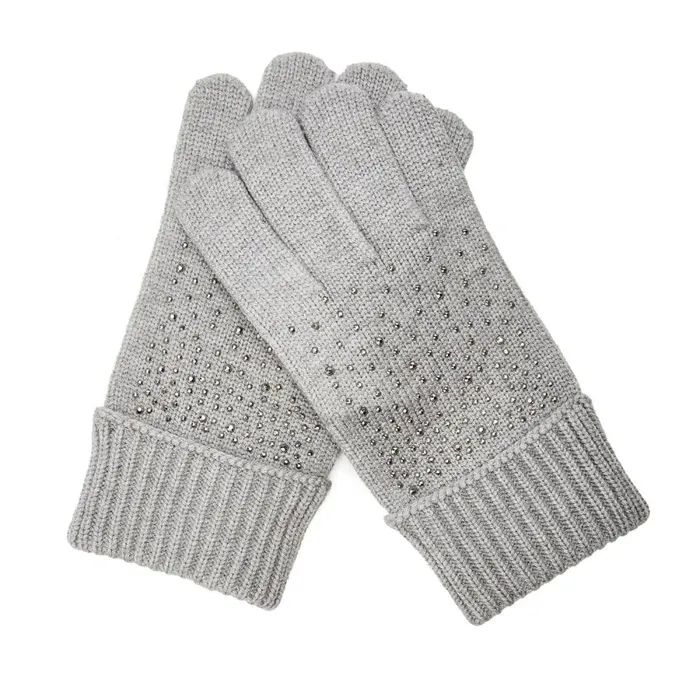 Gloves Women Moda In Pelle Praticiogiftset Grey Textile