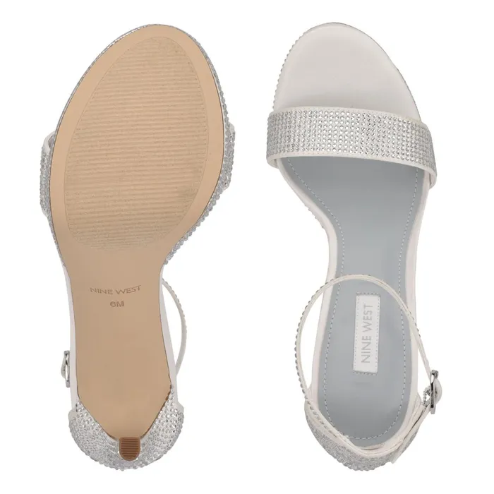 Goout Platform Sandals White Satin Women Nine West Platforms Goout Platform Sandals White Satin Women Nine West Platforms
