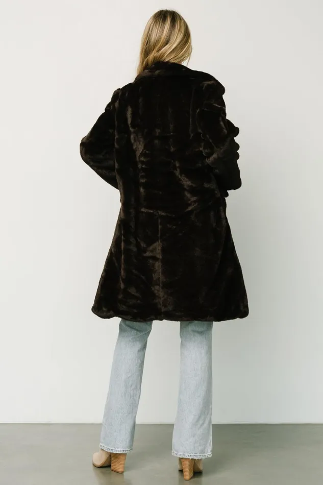 Graham Long Faux Fur Coat Deep Brown Women Baltic Born Outerwear