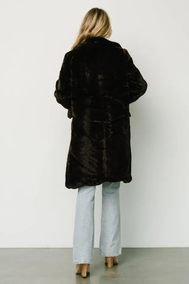 Graham Long Faux Fur Coat Deep Brown Women Baltic Born Outerwear