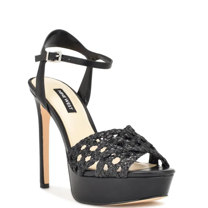 Grecia Platform Sandals Black Women Nine West Dress