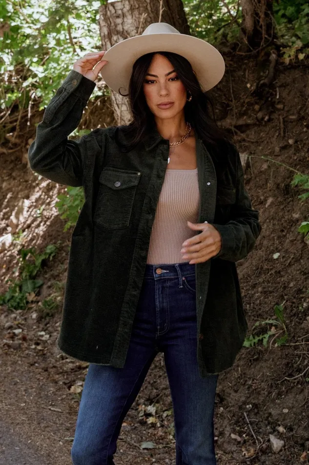 Greeley Corduroy Jacket Deep Green Women Baltic Born Outerwear