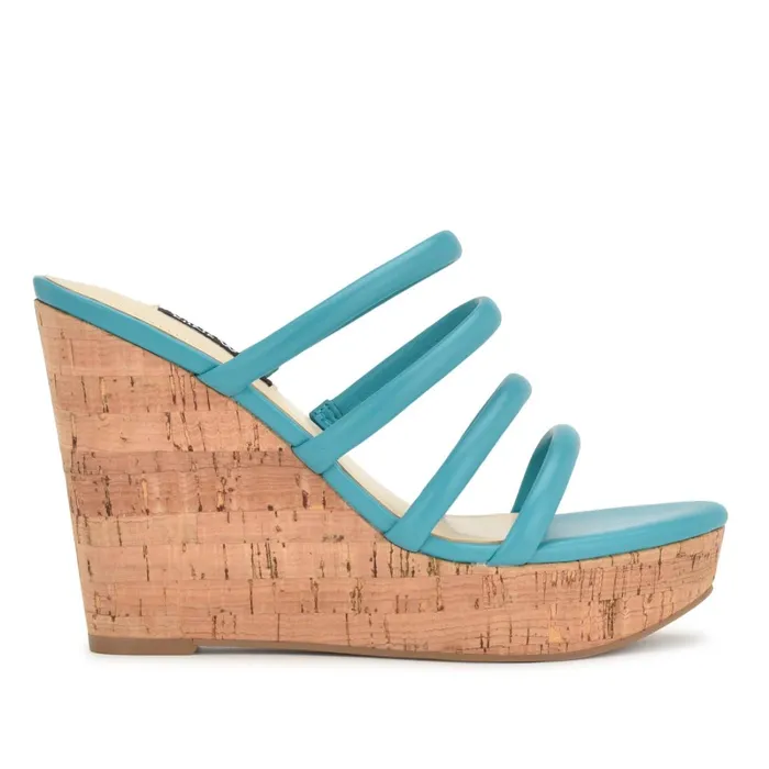 Haloway Espadrille Wedge Sandals Teal Women Nine West Sandals