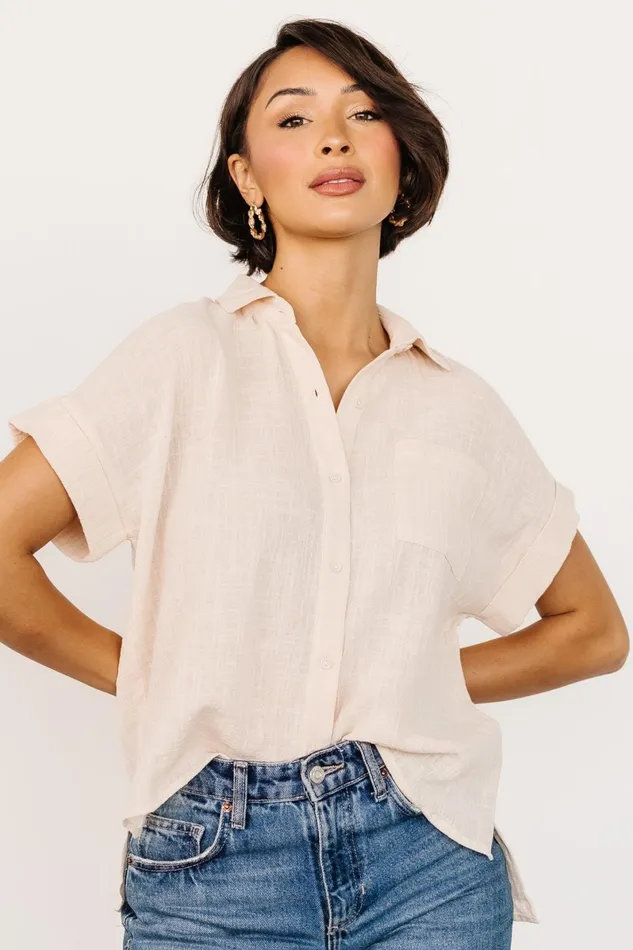 Hammond Short Sleeve Top Natural Women Baltic Born Blouses Shirts Hammond Short Sleeve Top Natural Women Baltic Born Blouses Shirts