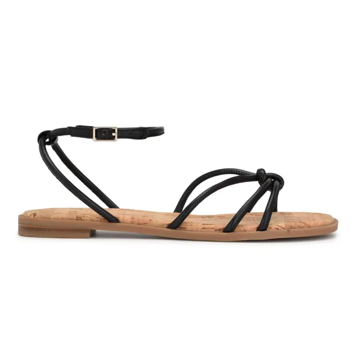 Hanklee Ankle Strap Flat Sandals Black Women Nine West Sandals