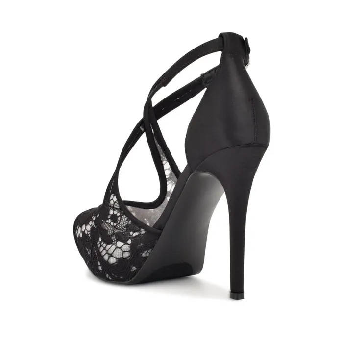 Hanya Peep Toe Platform Pumps Black Lace Women Nine West Pumps Hanya Peep Toe Platform Pumps Black Lace Women Nine West Pumps