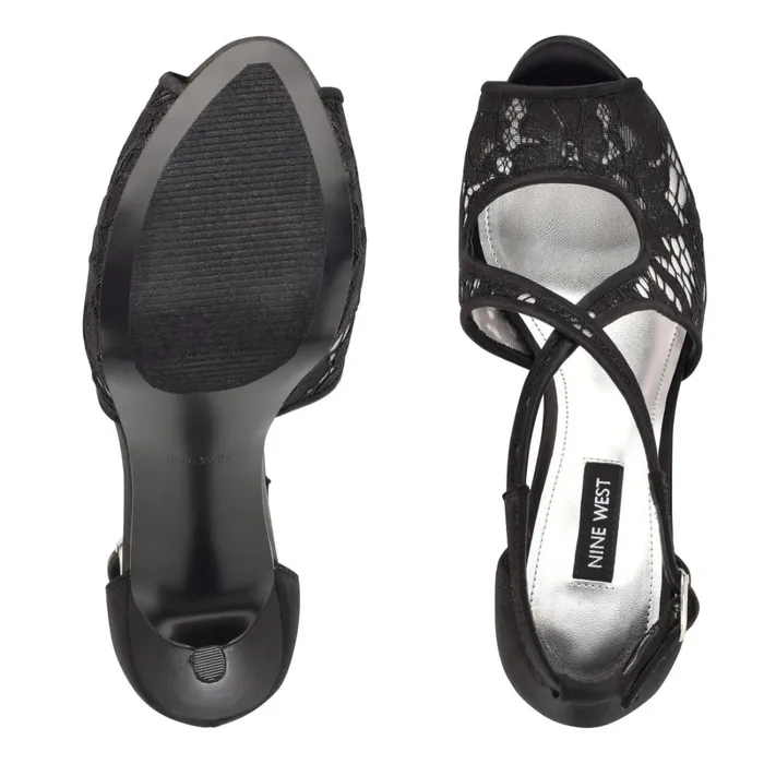 Hanya Peep Toe Platform Pumps Black Lace Women Nine West Pumps Hanya Peep Toe Platform Pumps Black Lace Women Nine West Pumps