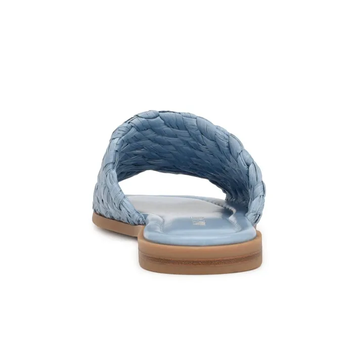Havah Flat Slide Sandals Mist Blue Women Nine West Flats Havah Flat Slide Sandals Mist Blue Women Nine West Flats