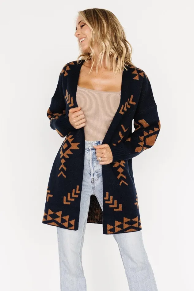 Hays Oversized Cardigan Navy Camel Women Baltic Born Cardigans