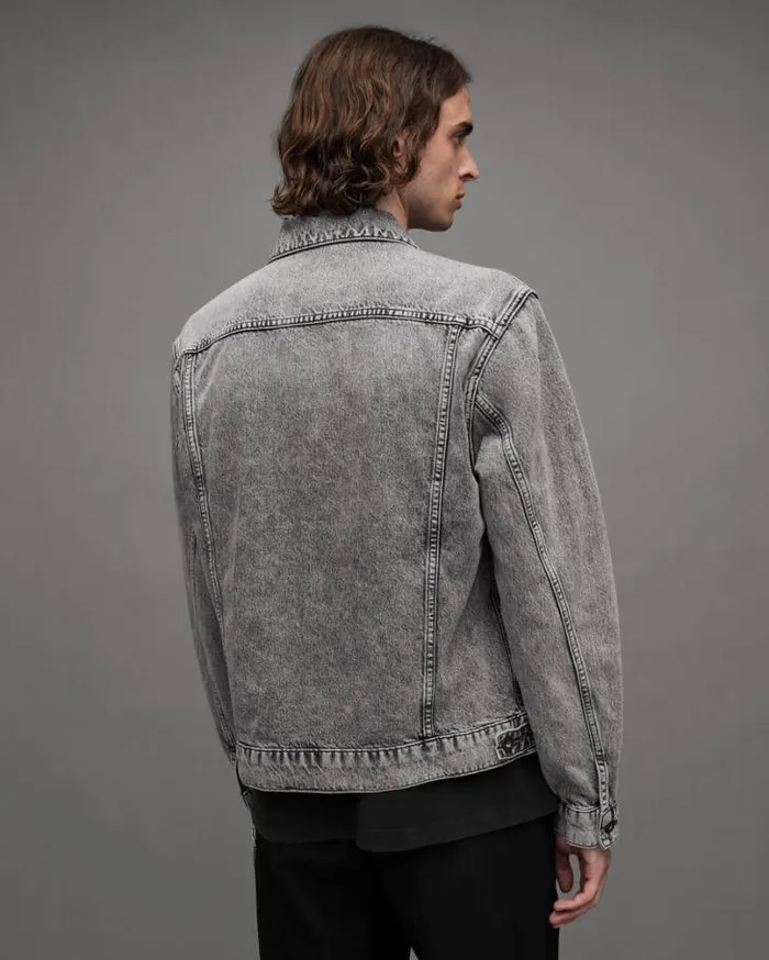 Hebden Denim Trucker Jacket Grey Men AllSaints Jackets and Coats