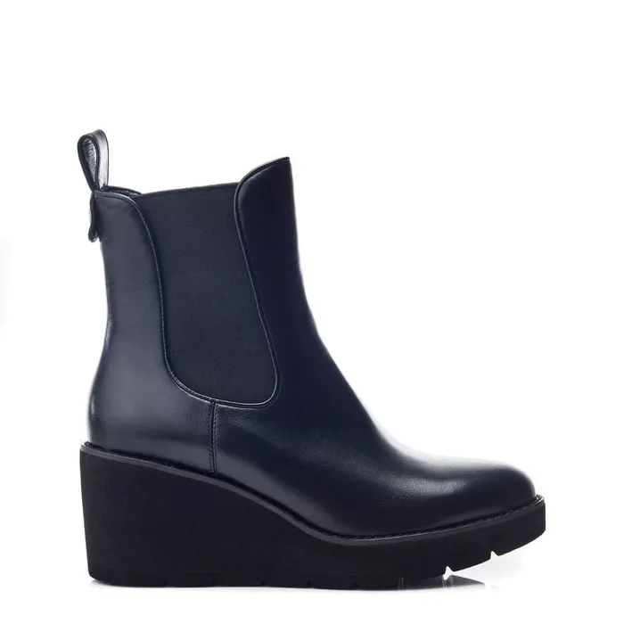 Heeled And Wedge Boots Women Moda In Pelle Allby Black Porvair