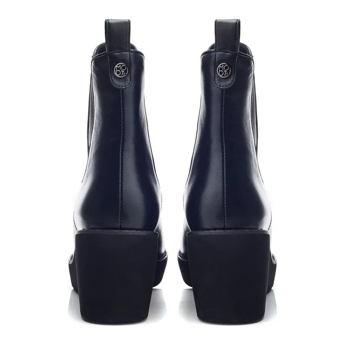 Heeled And Wedge Boots Women Moda In Pelle Allby Black Porvair