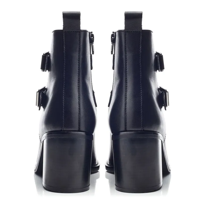 Heeled And Wedge Boots Women Moda In Pelle Bsoleful BAstoria Black Leather