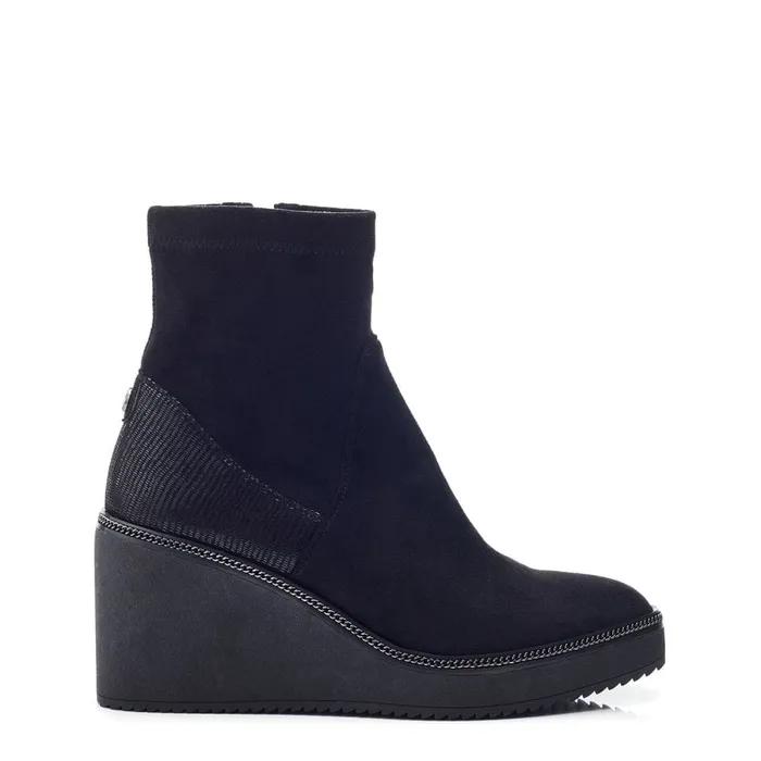 Heeled And Wedge Boots Women Moda In Pelle Kallie Black Alcantara