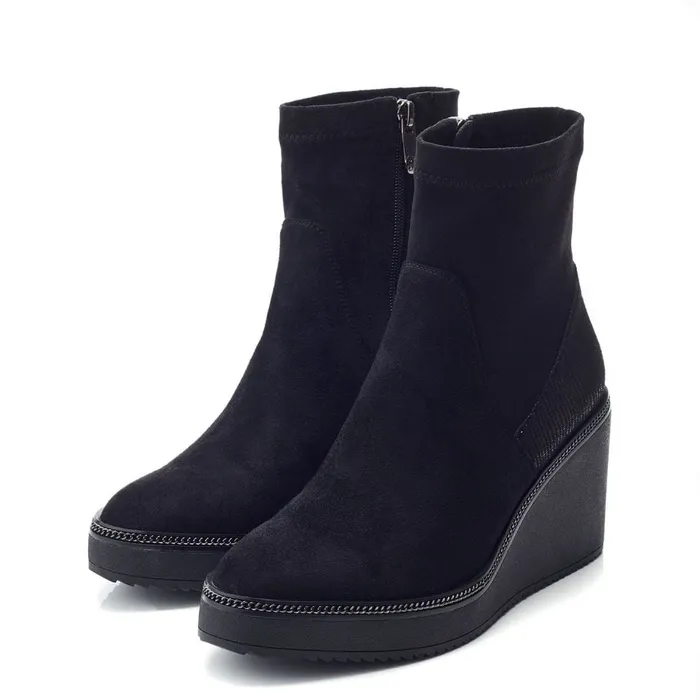 Heeled And Wedge Boots Women Moda In Pelle Kallie Black Alcantara