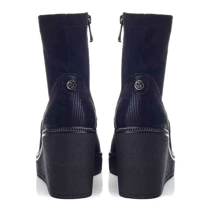 Heeled And Wedge Boots Women Moda In Pelle Kallie Black Alcantara