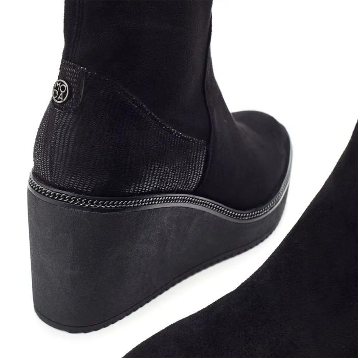 Heeled And Wedge Boots Women Moda In Pelle Kallie Black Alcantara