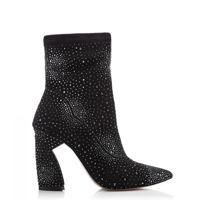 Heeled And Wedge Boots Women Moda In Pelle Kora Black Suede