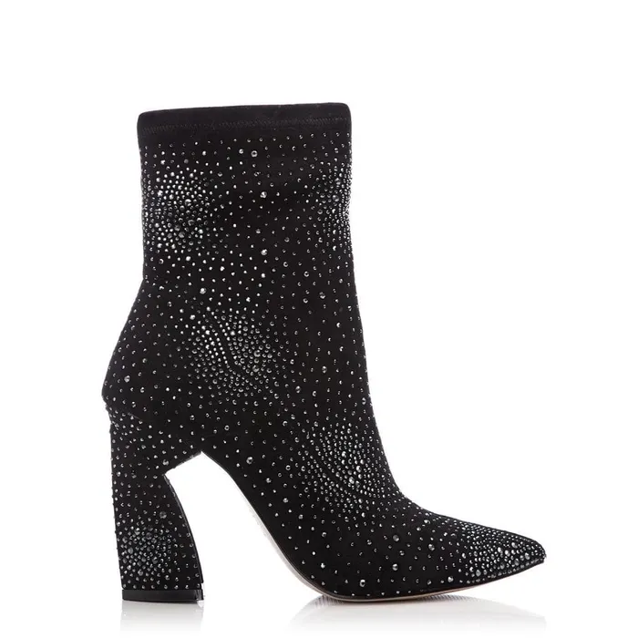 Heeled And Wedge Boots Women Moda In Pelle Kora Black Suede