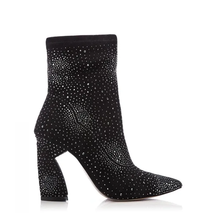 Heeled And Wedge Boots Women Moda In Pelle Kora Black Suede