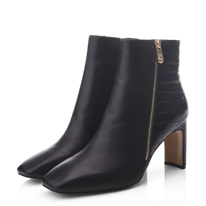 Heeled And Wedge Boots Women Moda In Pelle Kyrye Black Leather