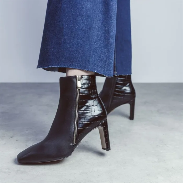 Heeled And Wedge Boots Women Moda In Pelle Kyrye Black Leather