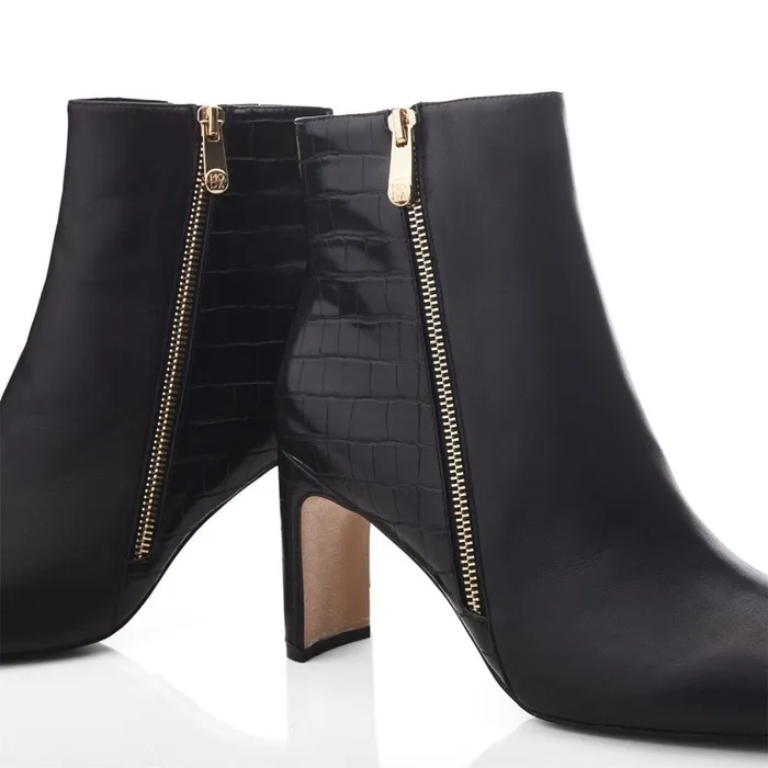 Heeled And Wedge Boots Women Moda In Pelle Kyrye Black Leather
