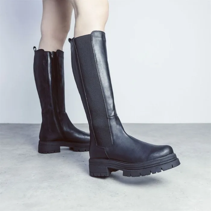 Heeled And Wedge Boots Women Moda In Pelle Linnea Black Leather