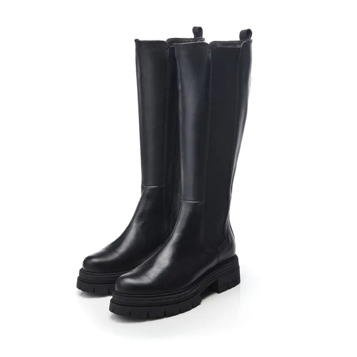 Heeled And Wedge Boots Women Moda In Pelle Linnea Black Leather
