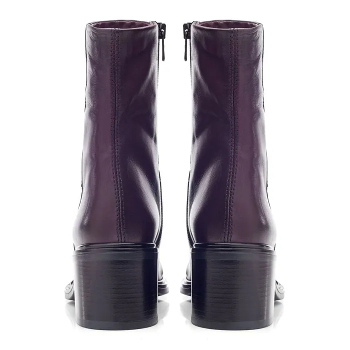 Heeled And Wedge Boots Women Moda In Pelle Oppal Purple Leather