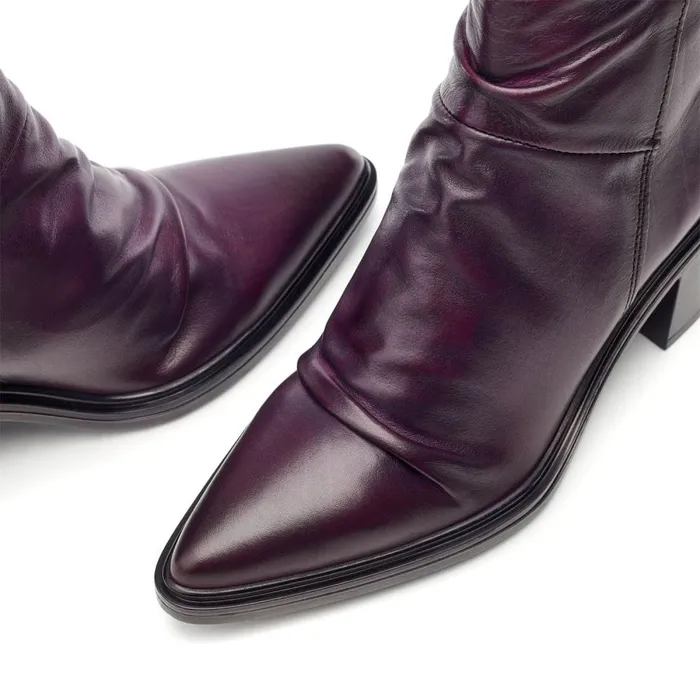 Heeled And Wedge Boots Women Moda In Pelle Oppal Purple Leather