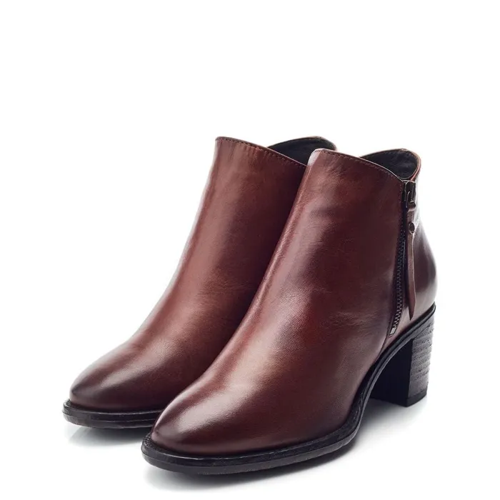 Heeled And Wedge Boots Women Moda In Pelle Orpie Tan Leather