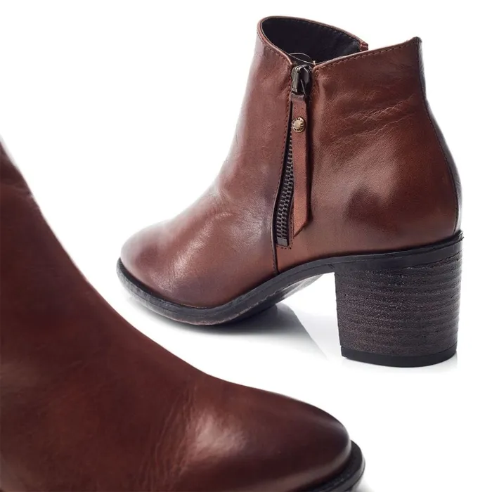 Heeled And Wedge Boots Women Moda In Pelle Orpie Tan Leather