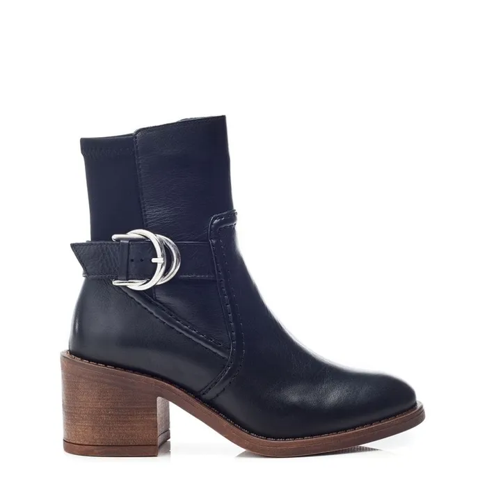 Heeled And Wedge Boots Women Moda In Pelle Paris Black Leather