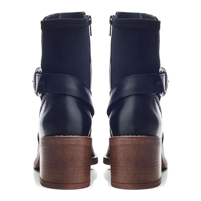 Heeled And Wedge Boots Women Moda In Pelle Paris Black Leather