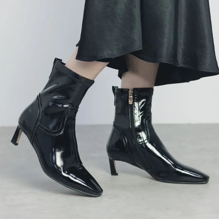 Heeled And Wedge Boots Women Moda In Pelle Petuniah Black Patent