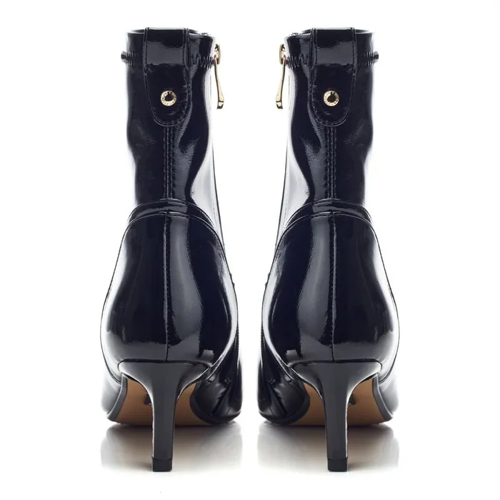 Heeled And Wedge Boots Women Moda In Pelle Petuniah Black Patent