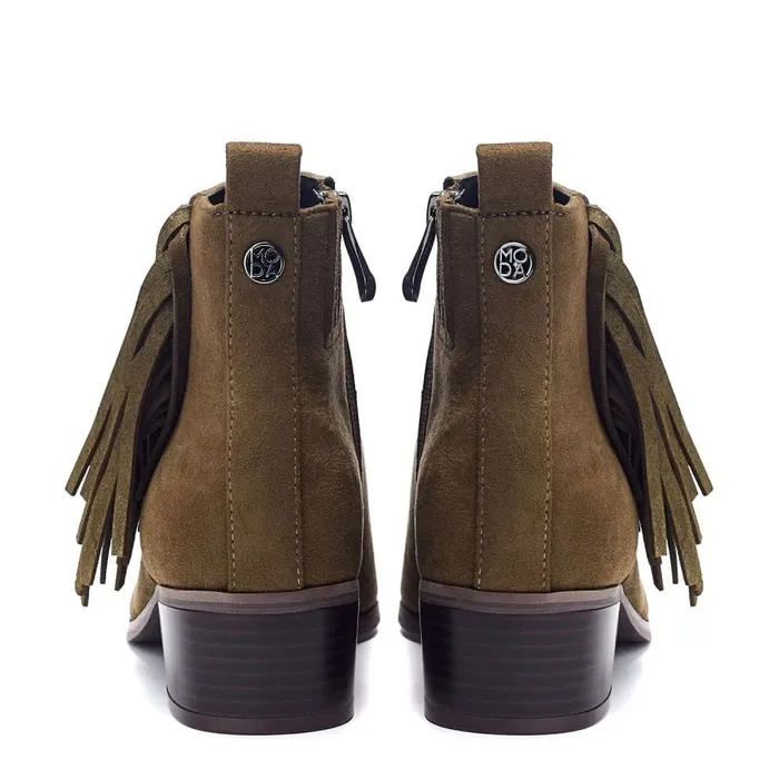 Heeled And Wedge Boots Women Moda In Pelle Pichon Khaki Alcantara