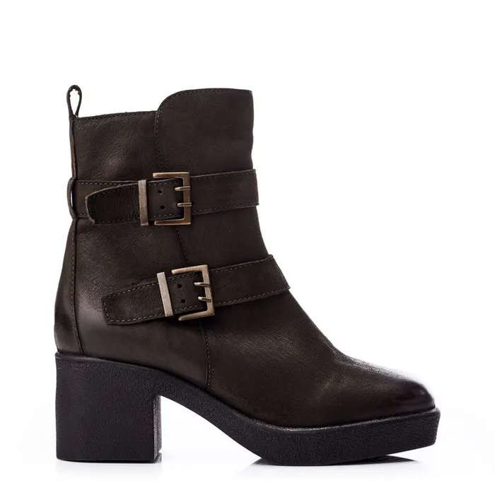 Heeled And Wedge Boots Women Moda In Pelle Shoon Sh Sagitta Olive Nubuck