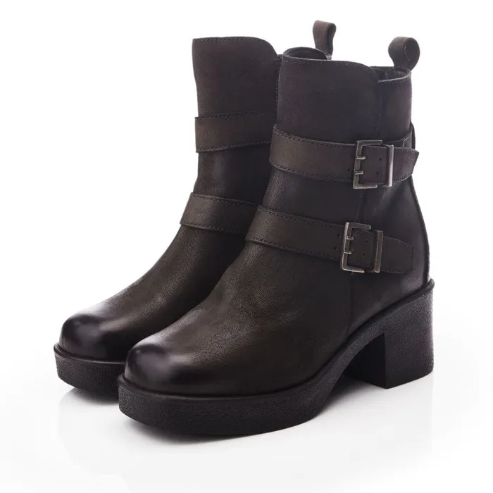 Heeled And Wedge Boots Women Moda In Pelle Shoon Sh Sagitta Olive Nubuck