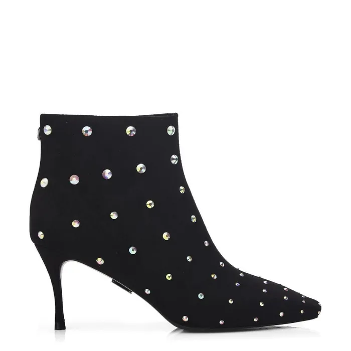 Heeled And Wedge Boots Women Moda In Pelle Wenoa Black Alcantara